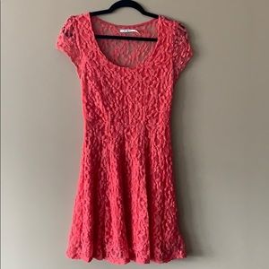 Floral Lace Short Sleeve Dress
